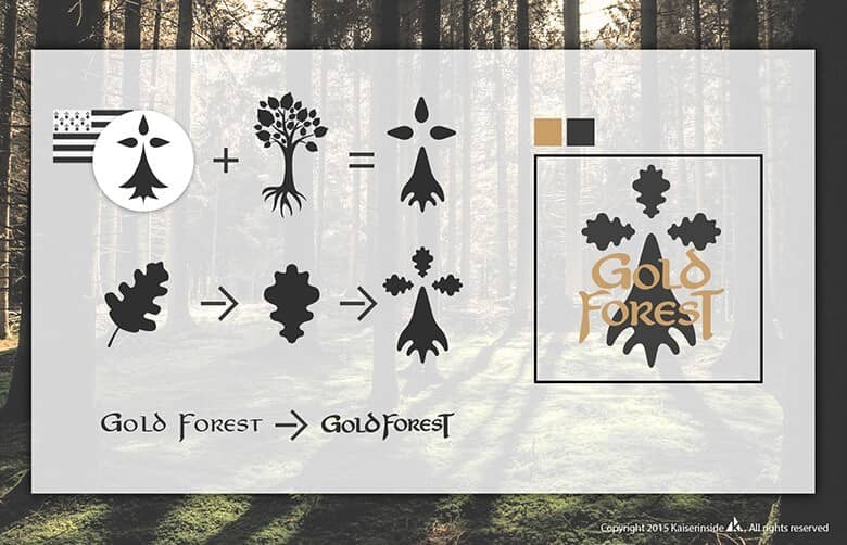 studies logo design graphisme Gold Forest