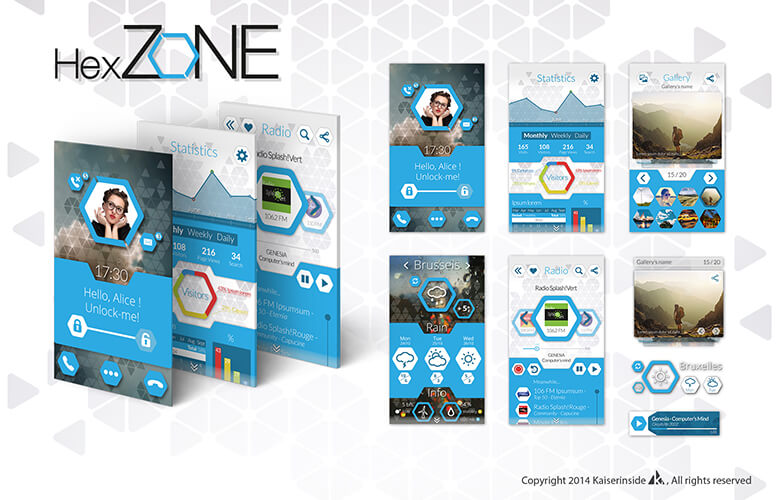 UI design graphisme interfaces Hexzone