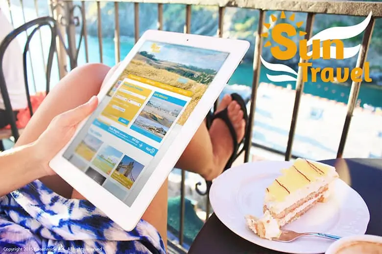 mockup web design Sun Travel